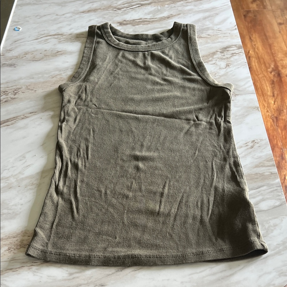 a new day Khaki Ribbed Tank Top
